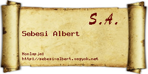 Sebesi Albert névjegykártya